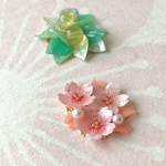 ひな祭り🌸桜と橘のアシンメトリーピアス/イヤリング