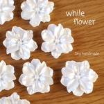 《6ヶ》25mm ／ パール風　フラワーカボション　花
