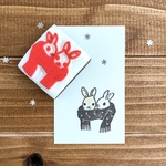 仲良しうさぎの消しゴムはんこ