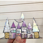 ✴︎新作✴︎PINK HOUSEのオブジェ🌙ステンドグラス　ピンクのおうち