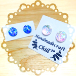 オーロラピアス ブルー & ホワイト 【樹脂ピアス交換可】