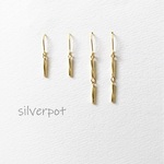 GS18 gold&silver シンプル ツイスト ピアス（パーツ変更可能）