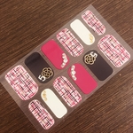 再販　N343 ツイード カメリア ピンク ネイルシール