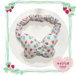 ぷくふわリボンのシュシュ首輪・中♬二色苺