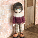【受注製作】オビツ11・ねんどろいどどーるサイズ　バイカラーのモヘアセーター