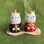 可愛い猫のお雛様◆猫の置物◆m91