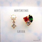 チビよせビジューのピアス ：クラシカルクリスマス