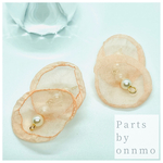 【特集掲載】4pcs・ふわふわシフォンフラワーチャーム（くすみシェルピンク）c-256