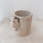 ぽん次郎　筒形小物入れ　ペン立て