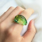 ［洞窟の鉱石］深林   ガラス リング  clear glass ring