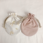 ミモザ  さくらんぼ　まんまる巾着