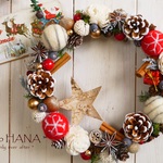 X’mas wreath * 25　～木の実と羊毛フェルトボールのリース～
