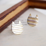 しましまネコピアス（イヤリング）