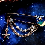 月と綺羅星のストールピン