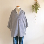 ・*:..  ストライプVネックプルオーバーブラウス/navy /no,2005