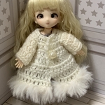 オビツ11サイズ コートドレス　ホワイトファー