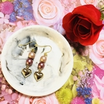 パールハートピアス/イヤリング
