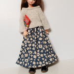 ソフトプリーツのスカート(リカちゃん、ブライスの洋服)
