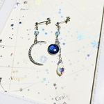 星空とクレッセントムーン　ピアス