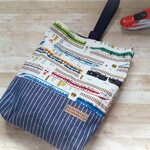 【SALE!!】電車がいっぱい★シューズバッグ（アイボリー） 