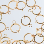 フープ　イヤリング　パーツ　ゴールド　KC金　20個　11mm　カン付き　小さめ　ノンホールピアス　アクセサリー　金具  AP2272