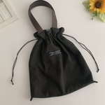 sale! 2way 巾着　バッグ  きんちゃく　ヘリンボーン　お散歩バッグ