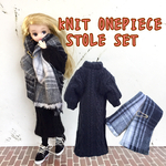 リカちゃん ニットワンピース ストール ピン 3点セット 着せ替え服 ブライス