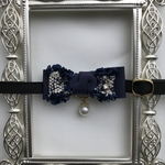猫ちゃんのツイード首輪〜Navy〜