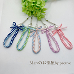   【送料込】コットンパールとリボンレイ🎀ストラップ　