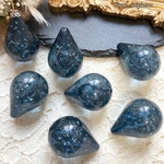New❤︎【6pcs】銀箔入 アズールブルー❤︎ぽってりドロップビーズ