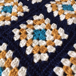 Wool*Blanket Navy × Mustard × Turquoise【送料込】