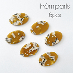 べっ甲風 アクリルプレートオーバルパーツ 6pcs