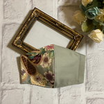新作♡三層マスク　立体  冬用  マスク グレー　和柄　お正月　初詣　結婚式　成人式　卒業式にも♡小池百合子 小池都知事風  おしゃれマスク
