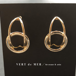 【2個 28×19mm】 ゴールド フープ リング  ピアス  金具