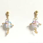 小さな宇宙ピアス・イヤリング/ピンクブルー