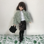 リカちゃん　ボアジャケット　ミントグリーン