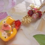 ◇501　レモネード🐱子猫とお花のバッグチャーム🐤🎶