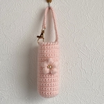 【sale】お花🌸毛糸の消毒液ボトル型ホルダー⭐︎ピンク