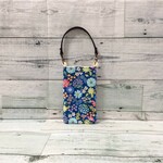 スマホポーチ　小　ブルー　小花
