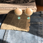 パール×グリーンopalスワロフスキーの大人可愛いピアス&イヤリング♡