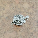シルバー925 クラスプ バラ 薔薇 フラワー 留め金具 ワンタッチ式 金具 留め具 SV925 ロジウムメッキ k203