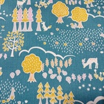 ハギレ｜処分価格｜綿オックス生地｜110×38cm｜NINA｜メトゥサエ｜ライトグリーン｜森｜北欧風｜コットン｜ニーナ｜緑