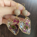押し花ハートピアス[送料無料]