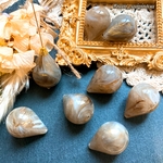 再入荷【6pcs】ゴールドミルクオーレ❤︎マーブルドロップビーズ