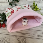 冬物セール！1200→1000円。 Lサイズのイチゴ柄🍓❣️あったかキルティング寝袋（内側フリース　Lサイズ）
