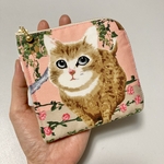 L字ファスナーミニ財布　＊ピアノの上の猫 - ピンク＊ 