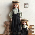 リカちゃん服＊ブラウスとキャミワンピセット・若草色