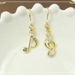 *P145*ジルコニア（ト音記号と音符）☆ピアス