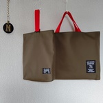 #再販☆カーキ×赤　レッスンバッグ　上履き入れ