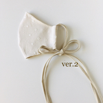 【再再販】favoricco 　リボンマスク　コットンレース刺繍　ver.2